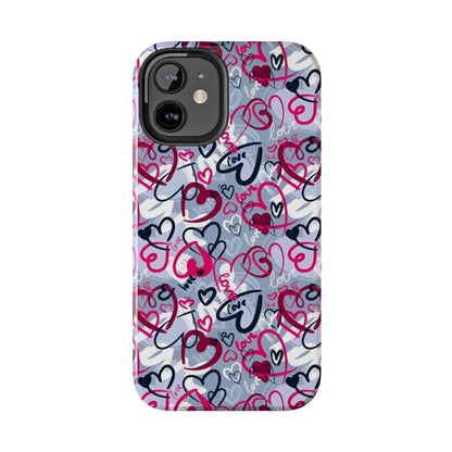 Graffiti Love Hearts iPhone Case