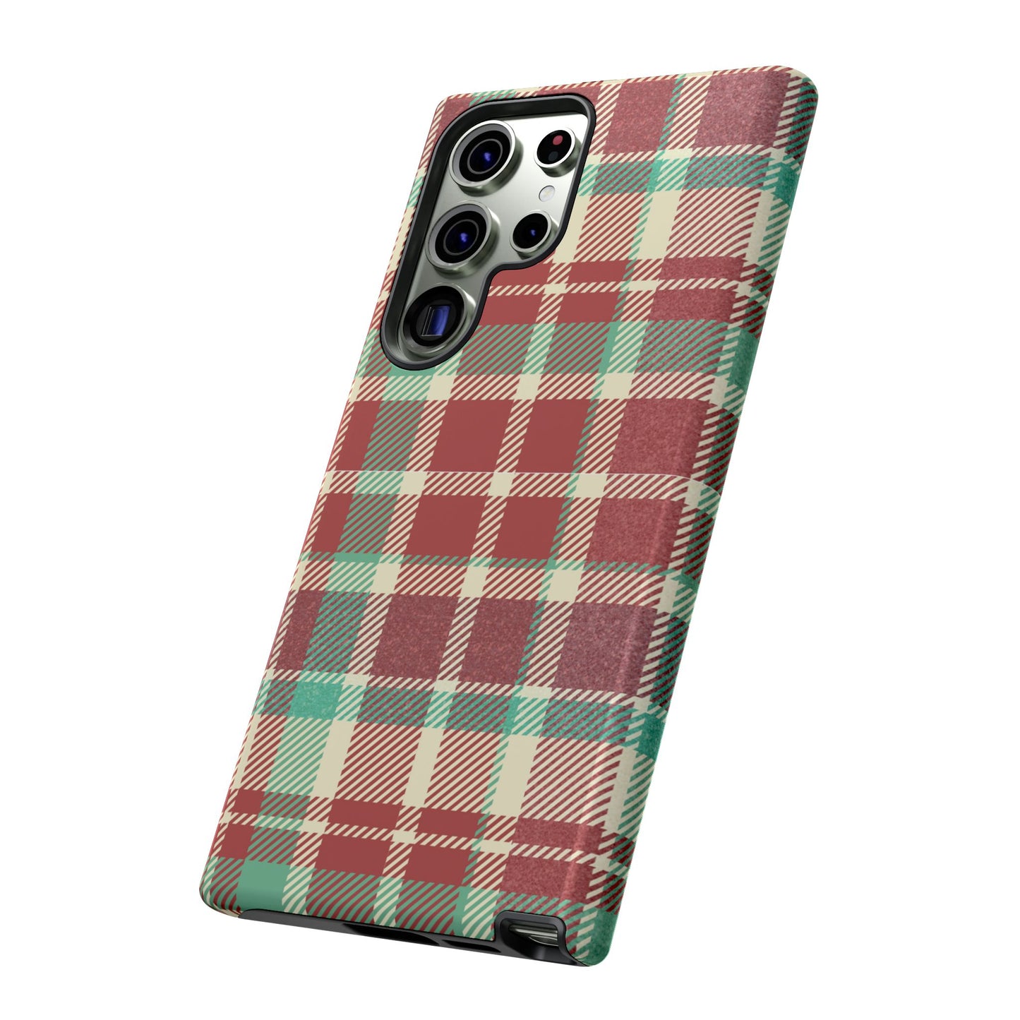 Vintage Plaid in Red & Cream – Samsung Galaxy Case with Timeless Style