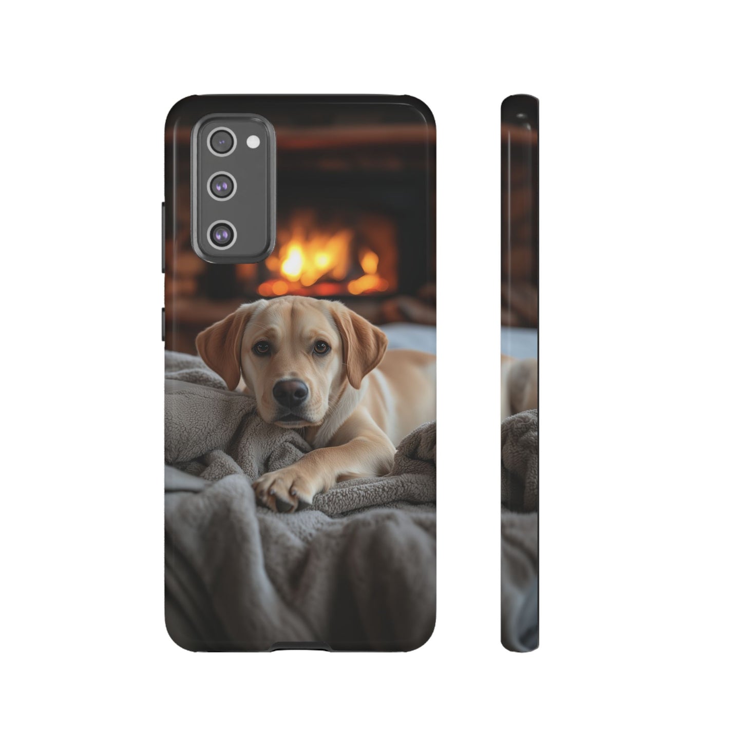 Cozy Golden Retriever by the Fireplace - Samsung Galaxy Case