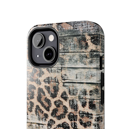 Rustic Leopard Wood Print - iPhone Series Case