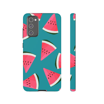 Watermelon Bliss Samsung Galaxy Case – Vibrant Summer Fruit Design on Teal Background