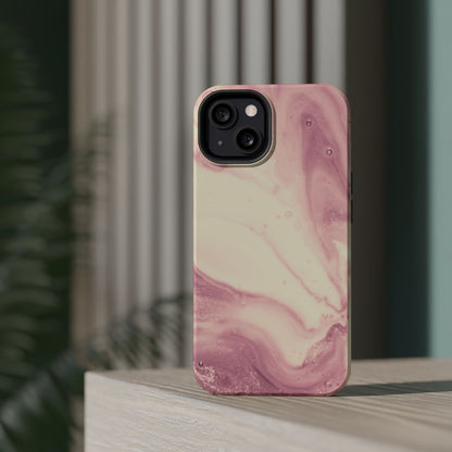 Blush Marble Glow – MagSafe Case with Pink & Rose Gold Marble Design