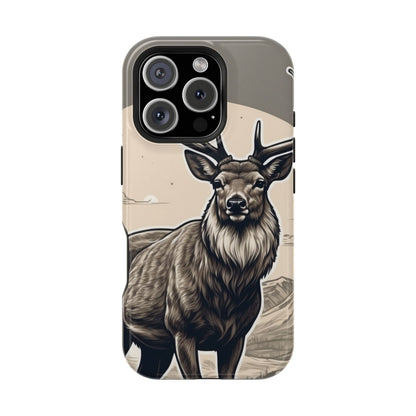 Monochrome Majesty – Regal Stag MagSafe iPhone Cases