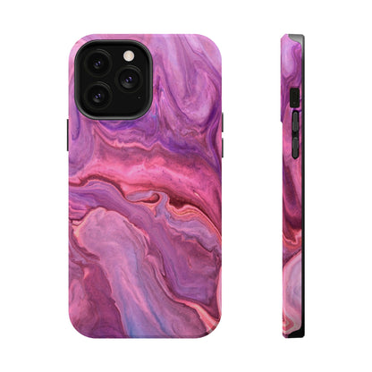 Lavender Dreamscape – MagSafe Case with Abstract Purple & Pink Marble Art