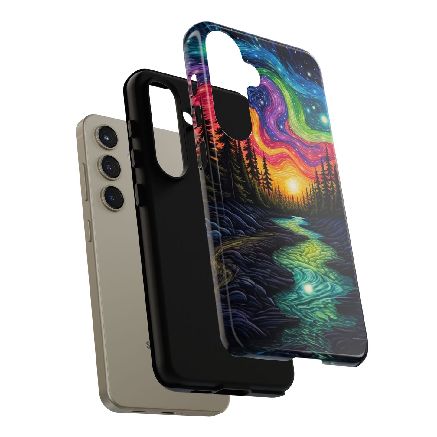 Celestial Nightscape Samsung Galaxy Case – Vibrant River and Starry Sky Design