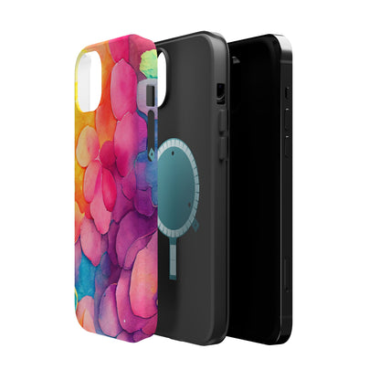 Sunset Petals Watercolor MagSafe iPhone Case – Slim Design, Glossy Finish