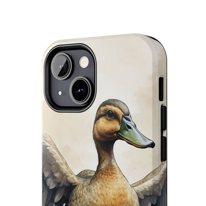 Graceful Duck in Watercolor Scene - iPhone Case