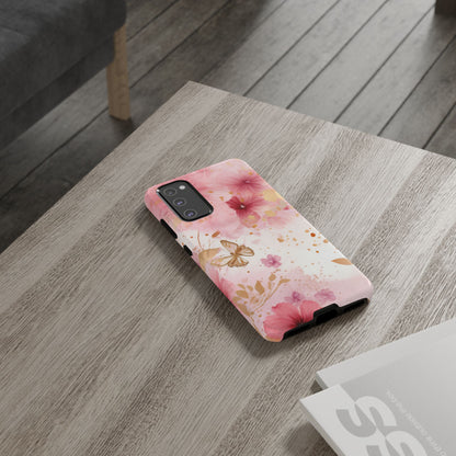 Blush Pink Floral Butterfly - Samsung Galaxy Case