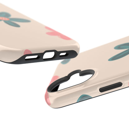 Vintage Floral Tough MagSafe iPhone Case – Soft Matte Finish with Dual-Layer Protection