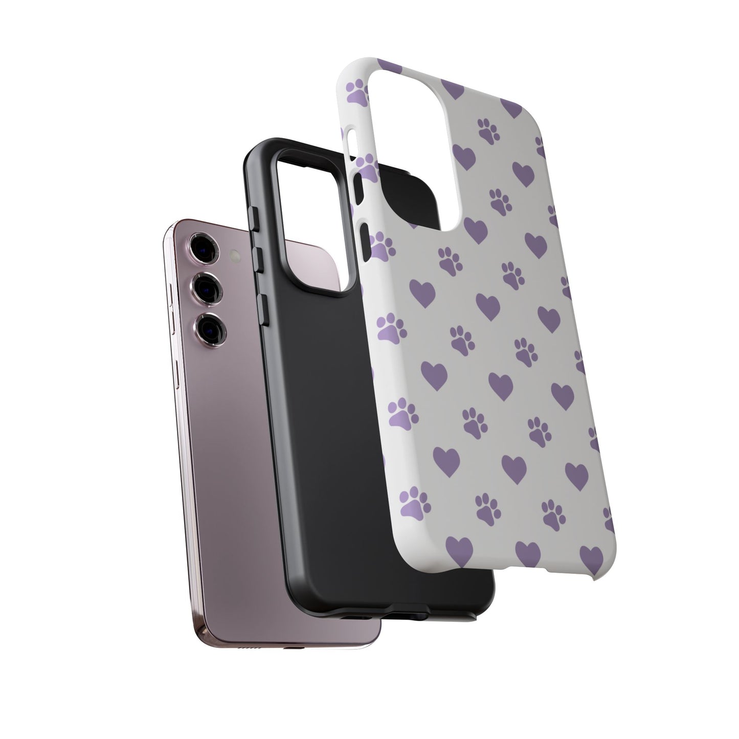 Paw Prints & Hearts – Samsung Galaxy Case, Cute and Durable Design