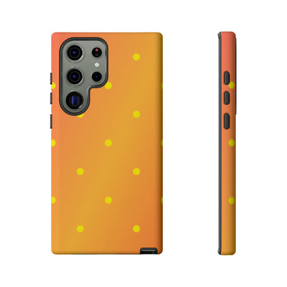 Sunset Gradient Polka Dots Samsung Galaxy Case – Shockproof, Matte Finish, Dual-Layer Protection