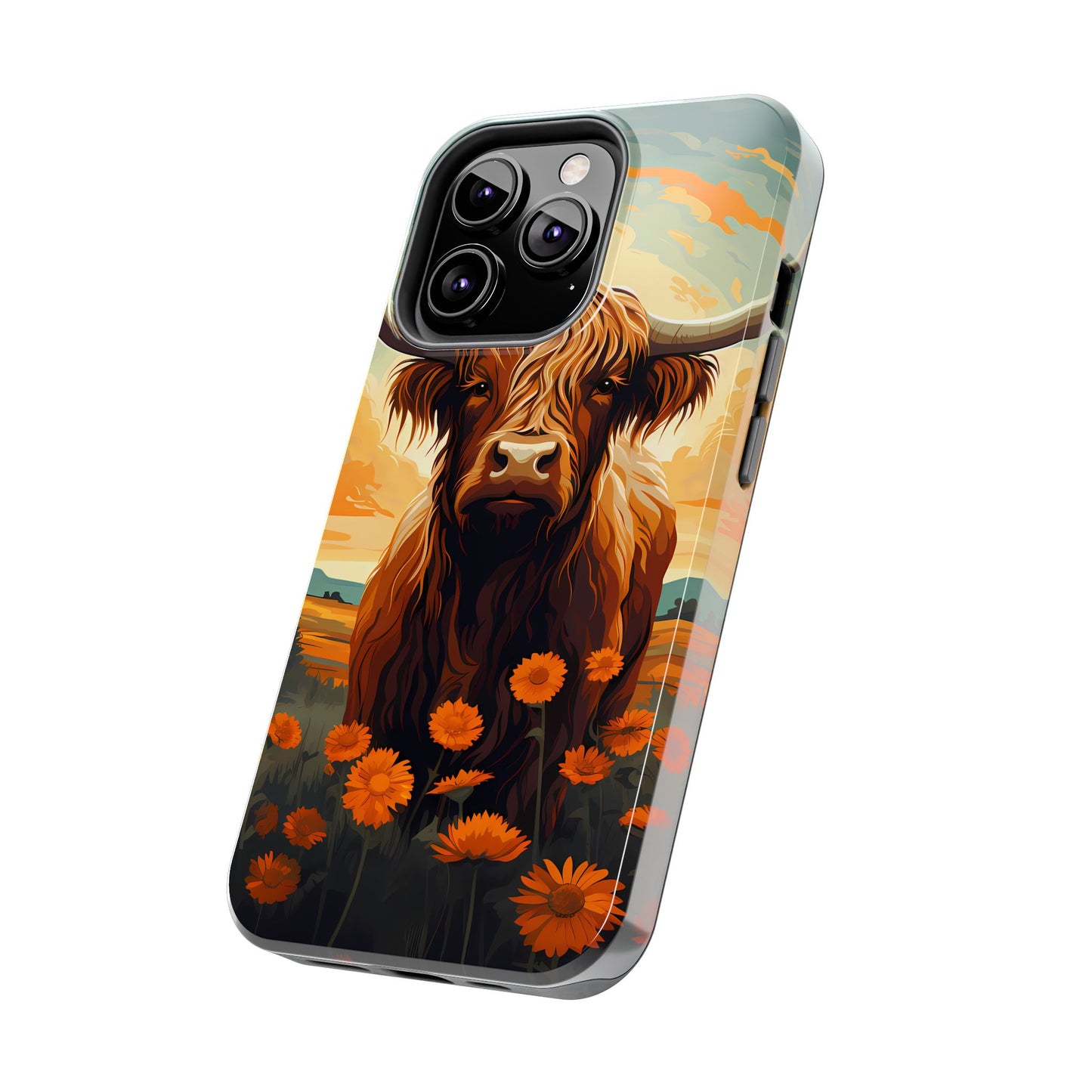 Highland Cow Case | Rustic Farmhouse Floral Design