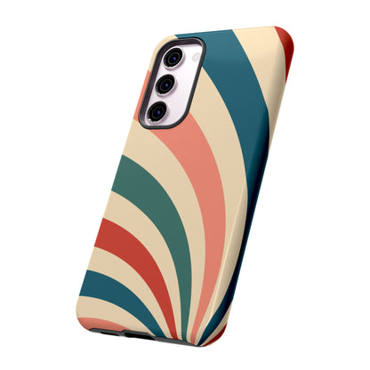 Retro Sunburst Swirl Samsung Galaxy Case – Dual-Layer Protection with Bold 70s Vibes