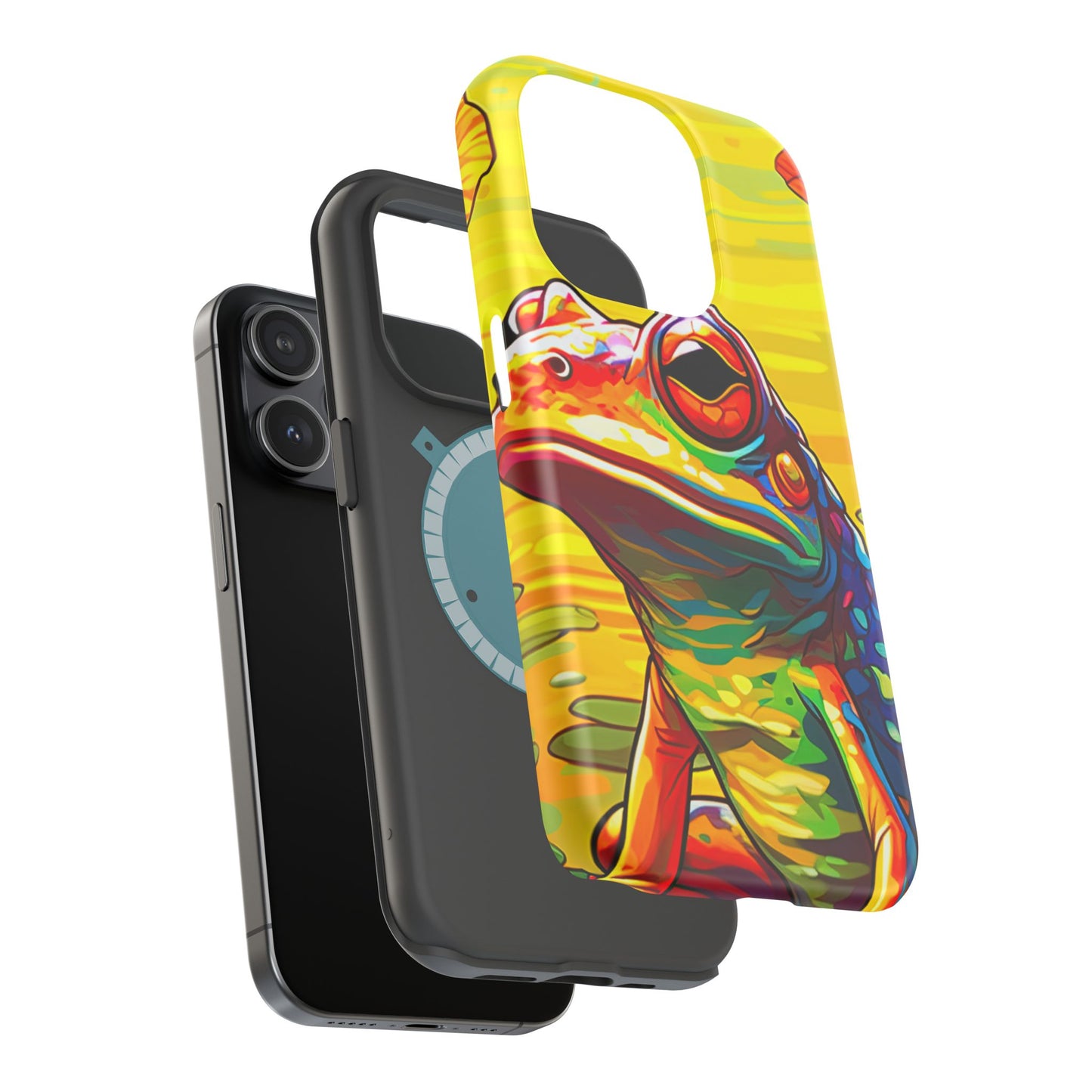 Vibrant Rainbow Frog Design – MagSafe iPhone Case