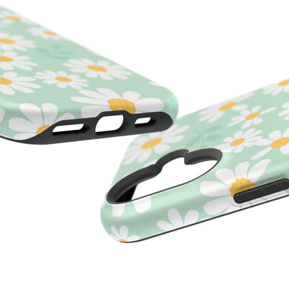 Charming Daisy Floral Tough MagSafe iPhone Case – Spring Pastel Design, Shockproof & Slim