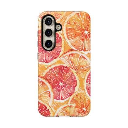 Watercolor Citrus Splash Tough Samsung Galaxy Case – Vibrant Fruit Print, Shock-Resistant Design
