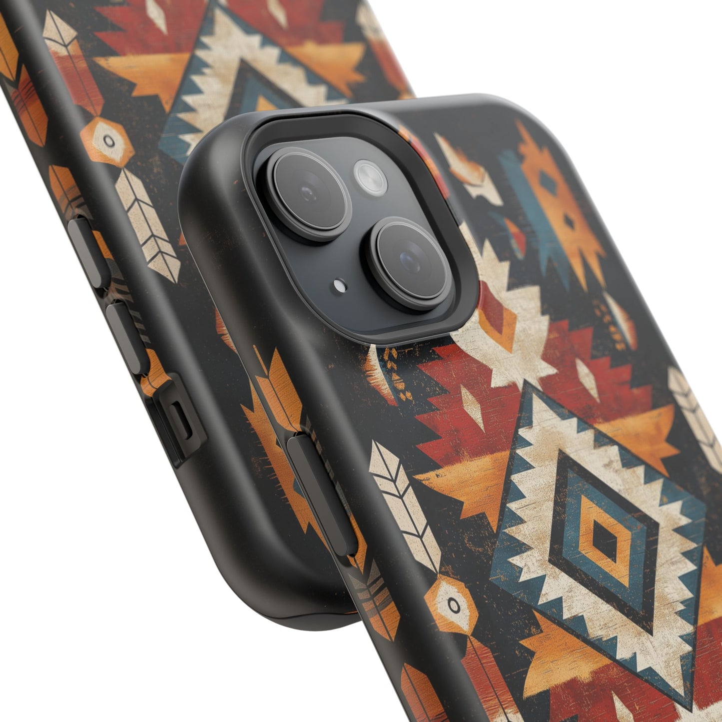 Southwestern Arrow & Diamond Tough MagSafe iPhone Case – Bold Tribal Design, Dual-Layer Protection