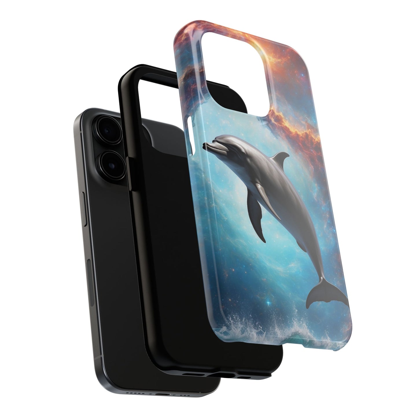 Cosmic Dolphin Space Vibes - iPhone Case