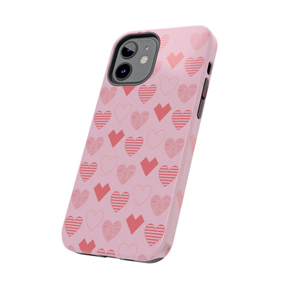 Striped Hearts iPhone Case