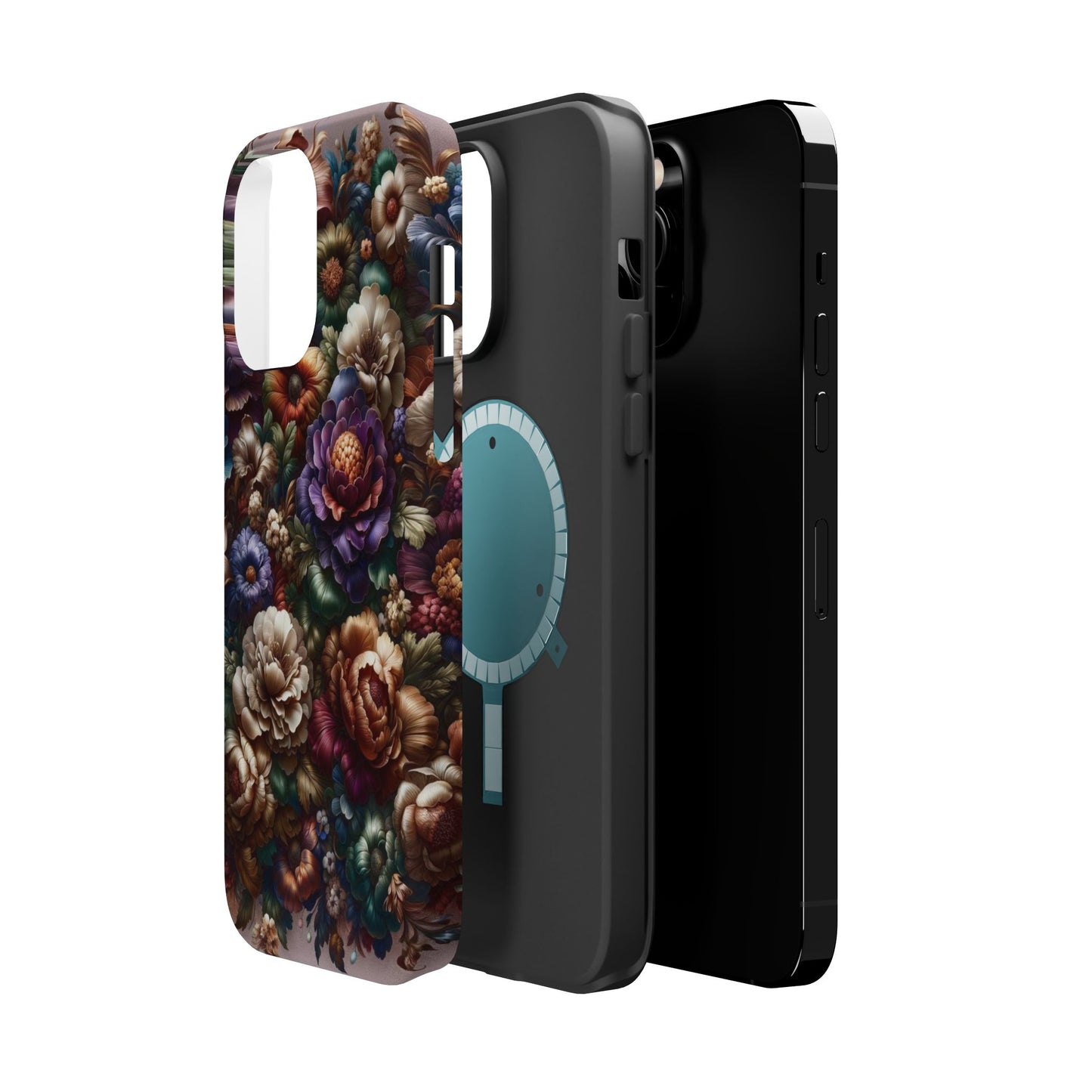 Floral Elegance MagSafe Compatible iPhone Case – Protective Dual-Layer Design with Vibrant Full-Wrap Print