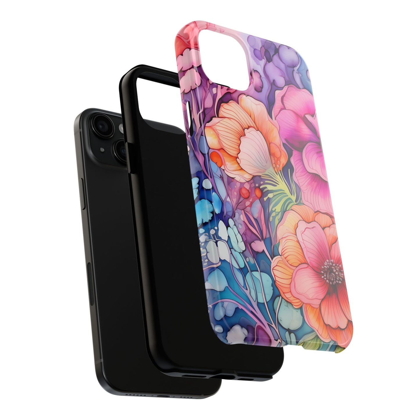 Bright Watercolor Floral Splash iPhone Series Case – Bold Artistic Design