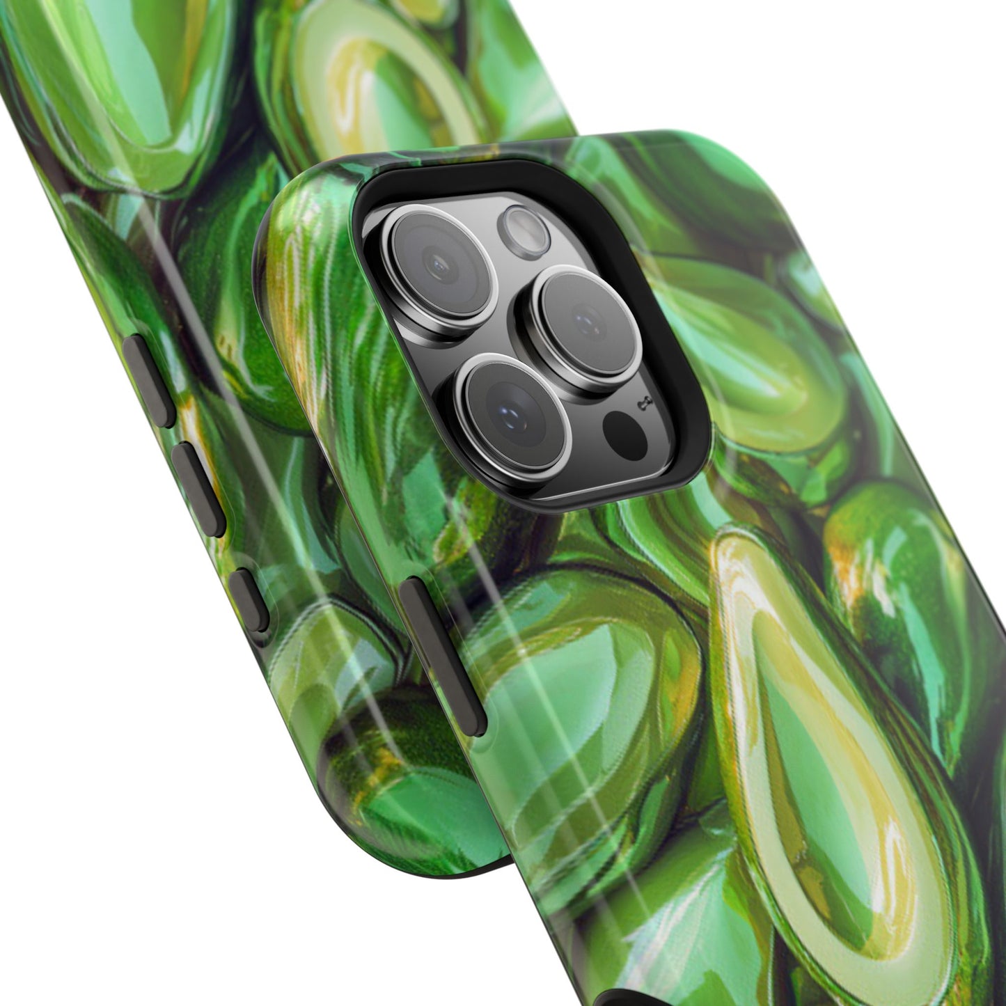 Glossy Avocado MagSafe iPhone Case – Sleek Green 3D Fruit Design, Durable and Stylish