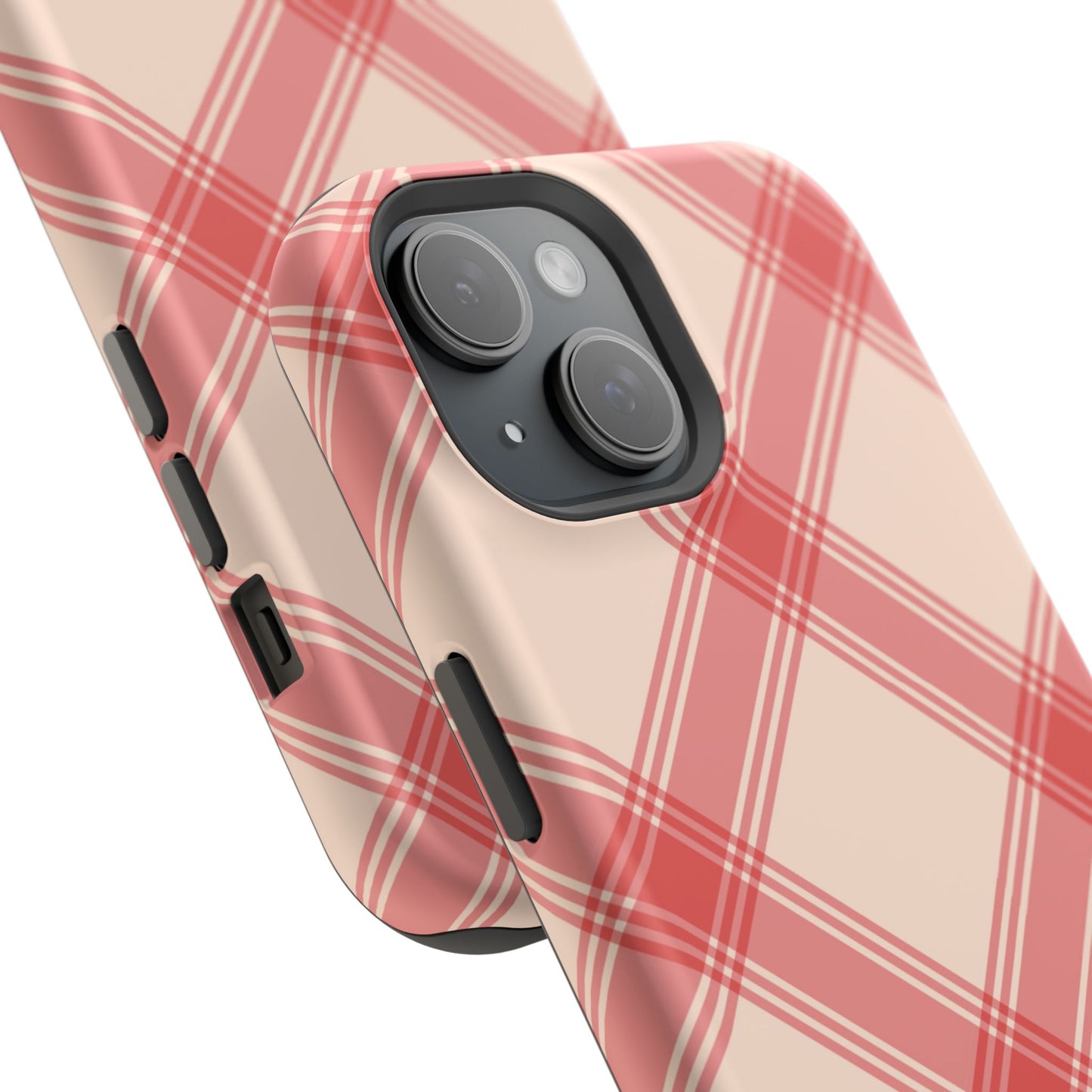 Soft Peachy Red Plaid MagSafe Case