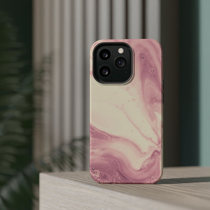 Blush Marble Glow – MagSafe Case with Pink & Rose Gold Marble Design