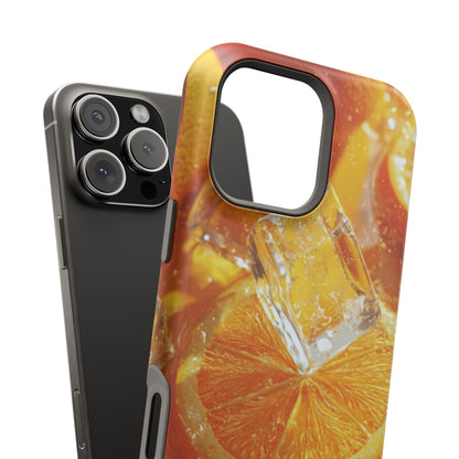 Citrus Orange Splash MagSafe iPhone Case – Dual-Layer Tough Protection, Vibrant Summer Design