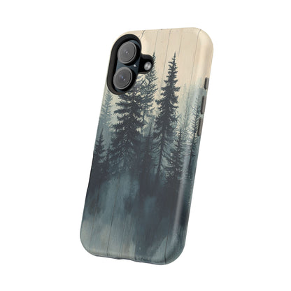 Misty Forest Wood MagSafe iPhone Case - Nature-Inspired Protective Cover