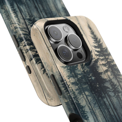 Misty Forest MagSafe iPhone Case - Rustic Nature-Inspired Protective Cover