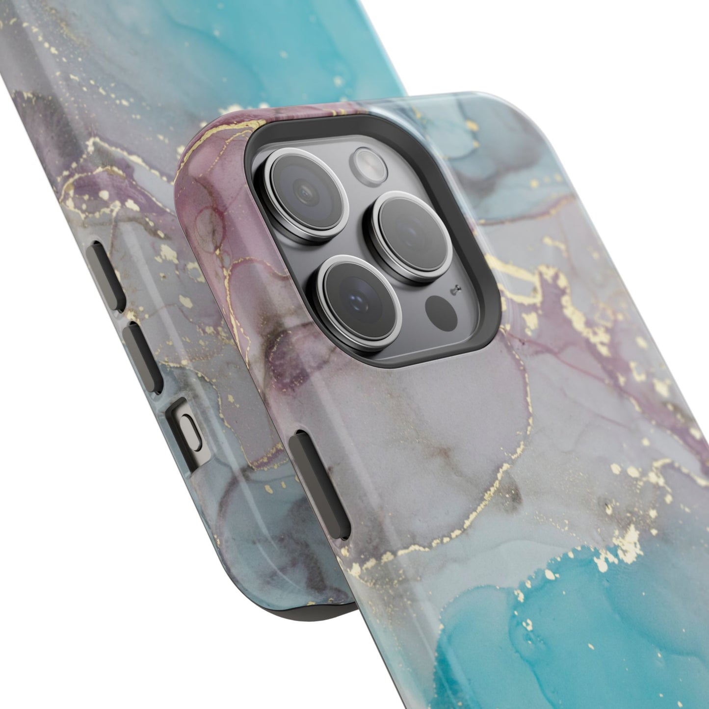 Sky Blue & Purple Marble Wave – MagSafe Case with Dreamy Marble Design