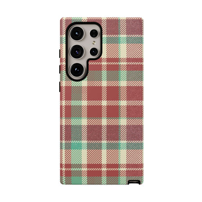 Vintage Plaid in Red & Cream – Samsung Galaxy Case with Timeless Style