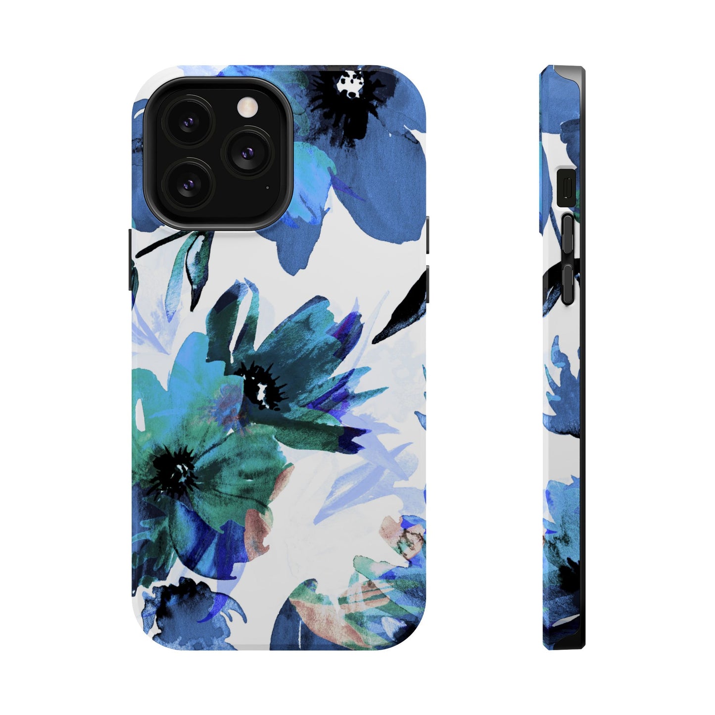 MagSafe iPhone Case – Serene Blue Blossom