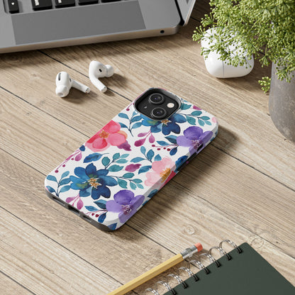 Mystic Bloom – iPhone Case with Elegant Watercolor Floral Design