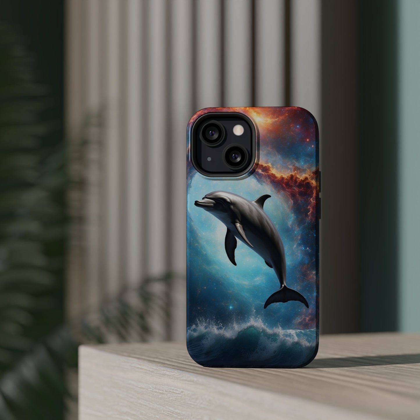 Cosmic Dolphin Space Vibes - MagSafe-Compatible Case