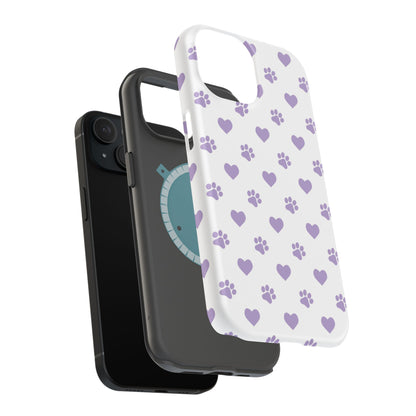 Paw Prints & Hearts – MagSafe iPhone Case with Adorable Pet-Lover Design