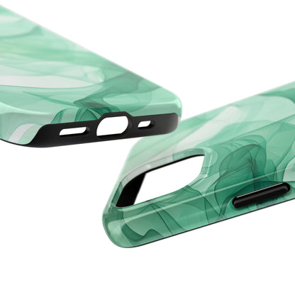 Translucent Flowing Green Fabric iPhone Case – Elegant Fluid Design - BOGO Cases