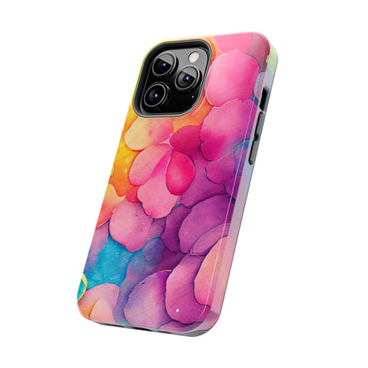 Sunset Petals Watercolor iPhone Case – Slim Design, Glossy Finish