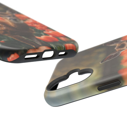 Fawn Among Tulips MagSafe iPhone Case