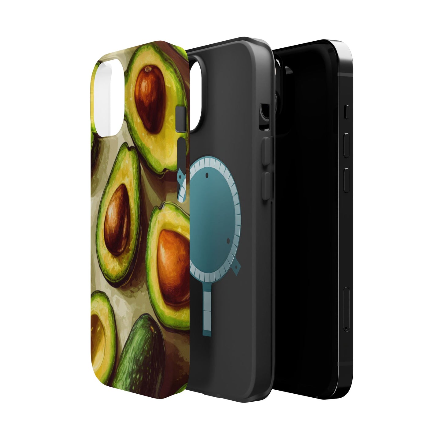 Realistic Avocado MagSafe iPhone Case – Detailed Green Fruit Design, Shockproof Protection