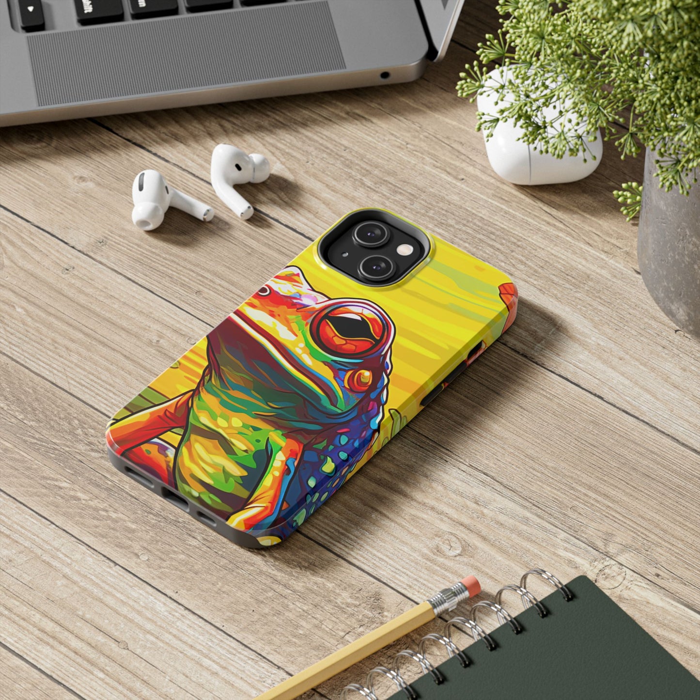 Vibrant Rainbow Frog Design – iPhone Series Case