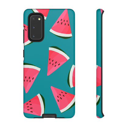 Watermelon Bliss Samsung Galaxy Case – Vibrant Summer Fruit Design on Teal Background