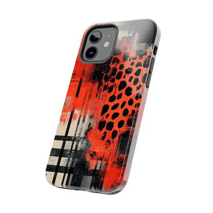 Cheetah Plaid iPhone Case – Red & Black Pattern