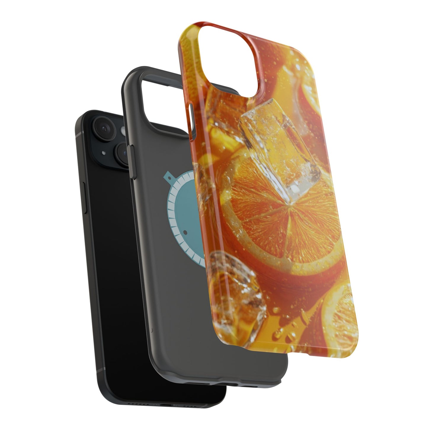 Citrus Orange Splash MagSafe iPhone Case – Dual-Layer Tough Protection, Vibrant Summer Design