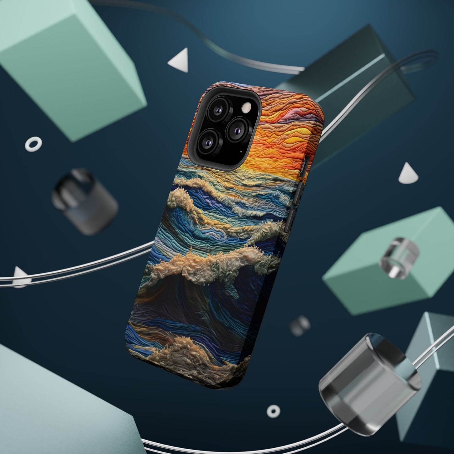 Ocean Sunset Tapestry Waves – MagSafe iPhone Series Case