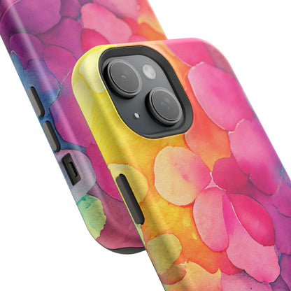 Sunset Petals Watercolor MagSafe iPhone Case – Slim Design, Glossy Finish