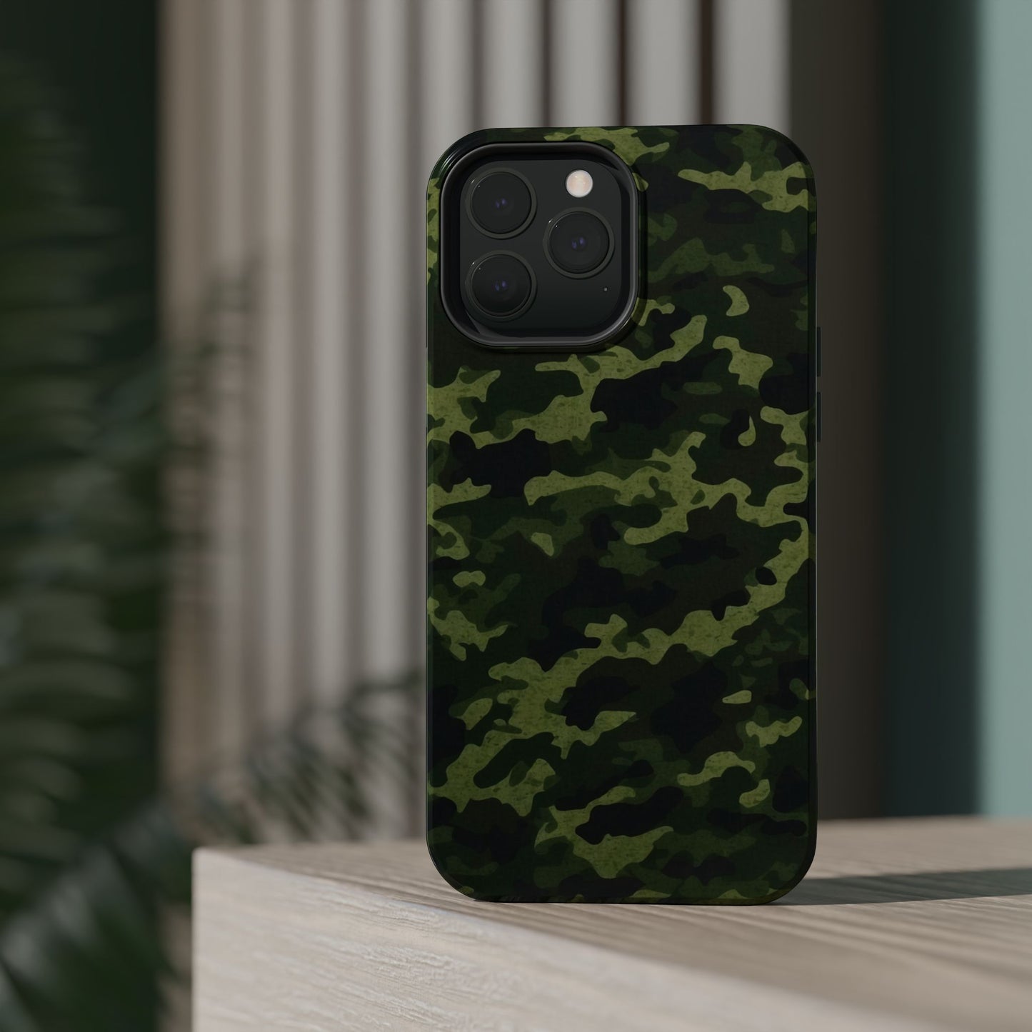 Dark Green Camouflage – MagSafe iPhone Case, Slim and Drop-Resistant