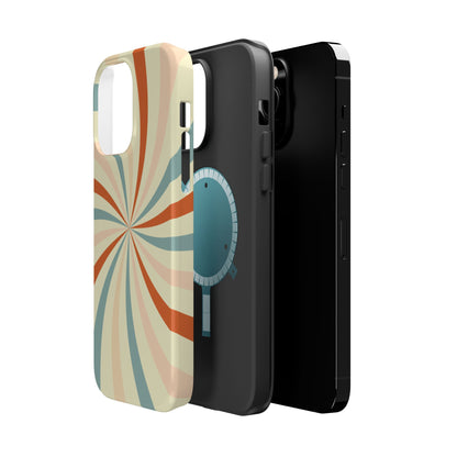 Retro Swirl MagSafe iPhone Case – Durable, Vintage-Inspired Design with Dual-Layer Protection