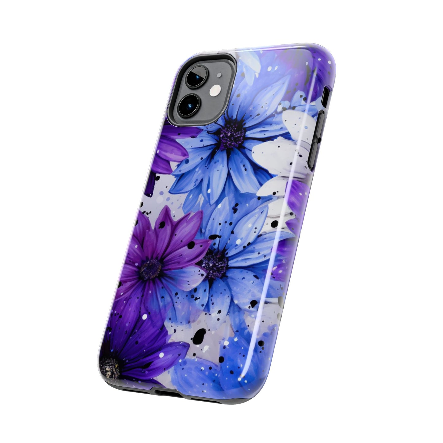 Vibrant Purple & Blue Floral Splash - iPhone Series Case